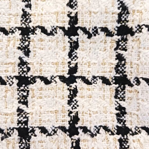 Jealous Tomato Nubby Tweed High Waist Mini Shorts Ivory Blk Gold Threads Sz S - Picture 3 of 6